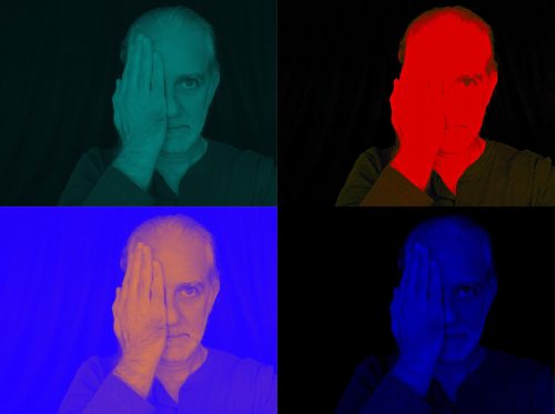 Self-portrait in four colors