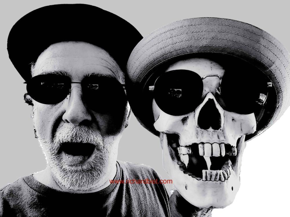 Me and a skull in hats and shades